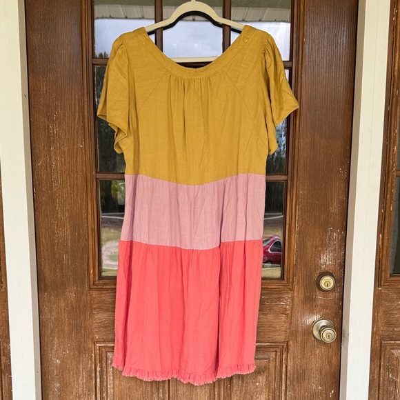 Umgee Mustard Textured Peasant Blouse - Picture 3 of 3